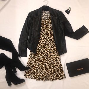 Leopard print swing dress